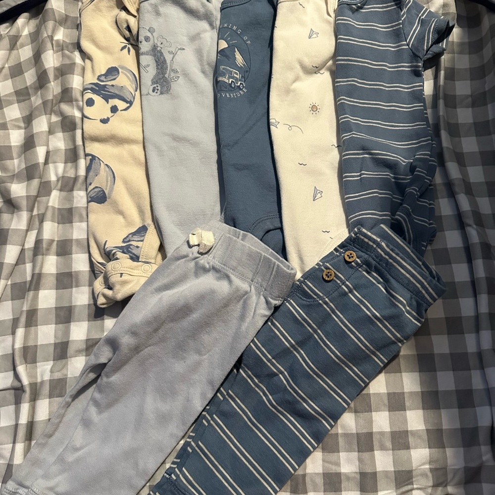 Kids Blue and Cream Bottoms Set